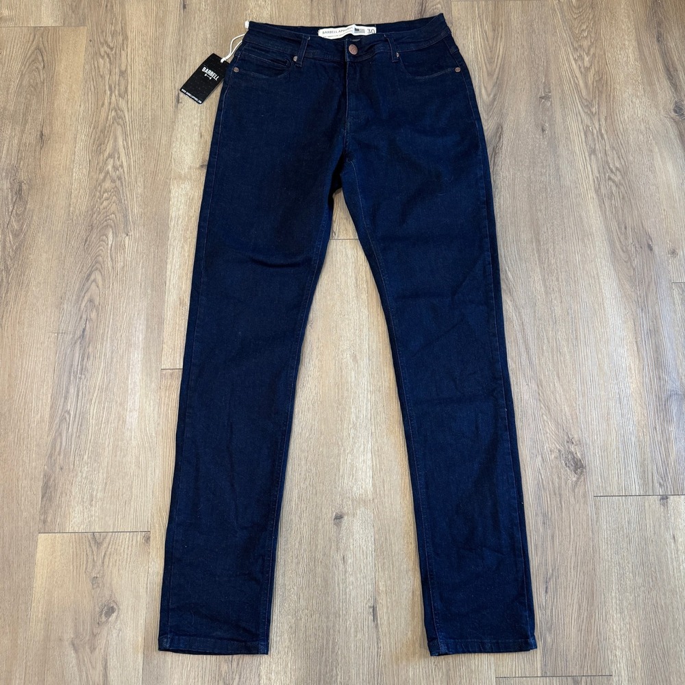 Barbell Apparel Mens Straight Athletic Fit‎ Denim Jeans Dark Rinse 30x33 NWT